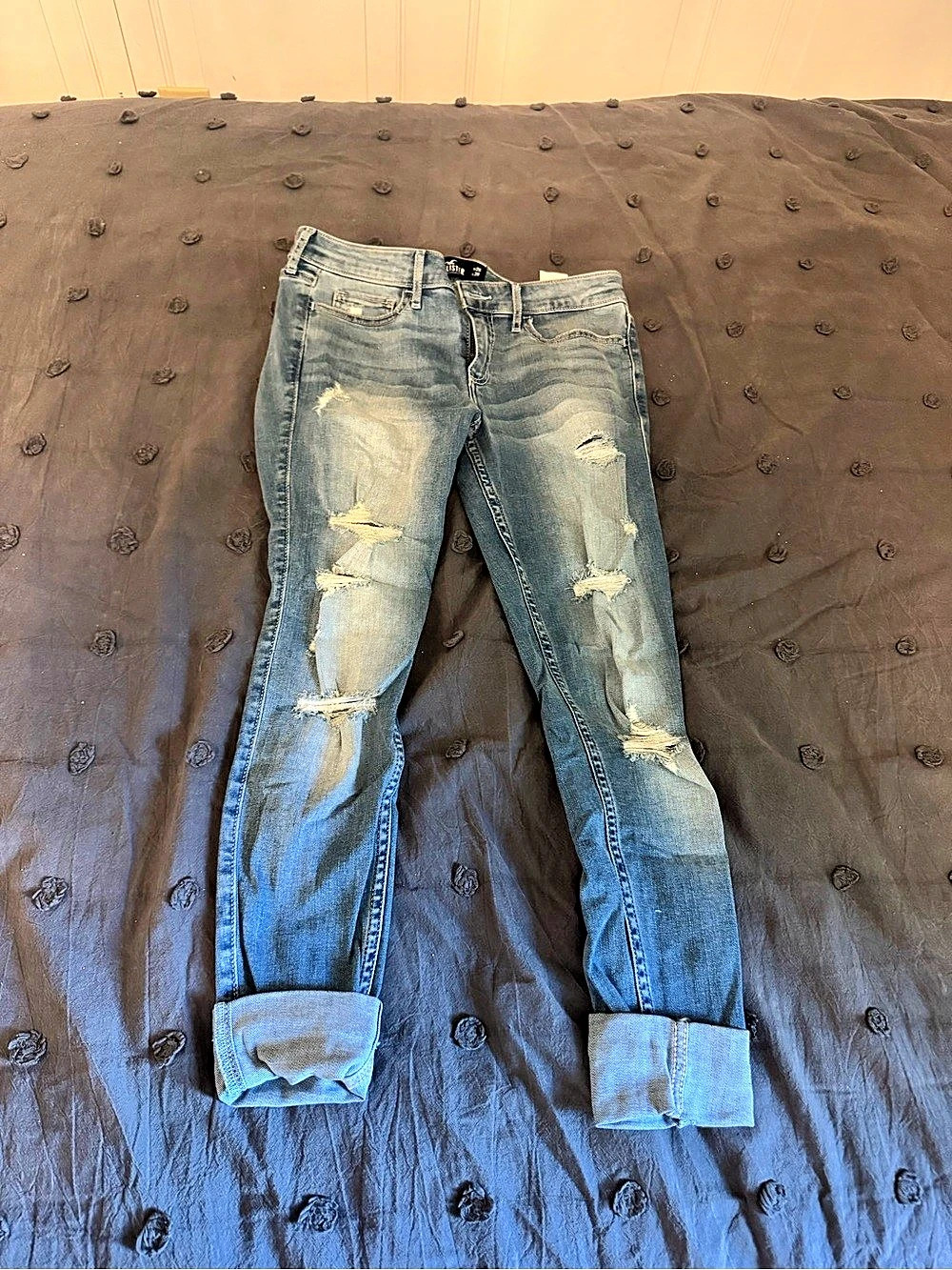 Hollister Low Rise Super Skinny Crop Jeans Blue Waist 26